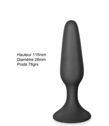 Plug anal noir 11.5cm avec ventouse - CC5700401010